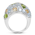 11.38 Carat Genuine Peridot, Citrine and Blue Topaz .925 Sterling Silver Ring by Bids.com