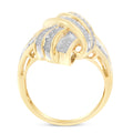 10K Yellow Gold Diamond Bypass Cocktail Ring (1 1/5 Cttw, I-J Color, I2-I3 Clarity) - Size 8 by Bids.com