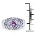 2.43 Carat Genuine Amethyst and Tanzanite .925 Sterling Silver Ring by Bids.com