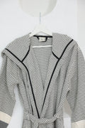 Cotton White & Black Bathrobe by NoaPure.com