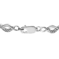 .925 Sterling Silver Prong Set Diamond Accent Curved Spiral Link Bracelet (I-J Color, I3 Clarity) - 7.25" by Bids.com