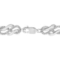 .925 Sterling Silver Prong Set Diamond Accent Infinity Weave Link 7.25" Bracelet (I-J Color, I3 Clarity) by Bids.com