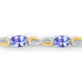 Oval Violet Tanzanite Prong Silver Infinity Bolo Adjustable Bracelet by Fine Color Jewels
