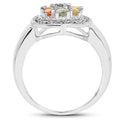 1.54 Carat Genuine Multi Sapphire .925 Sterling Silver Ring by Bids.com