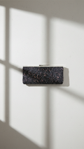 INC International Concepts Carolyn Cake Glitter Clutch Bag, Charcoal by Vanessa Jane