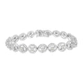.925 Sterling Silver 1/2 Cttw Diamond Nested Circle Miracle Set Open Wheel 7" Fashion Link Bracelet (I-J Color, I3 Clarity) by Bids.com