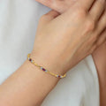 Genuine Ruby 14K Gold Bracelet Heart by Fine Color Jewels