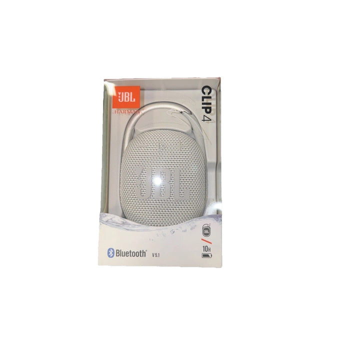 JBL Clip 4 White Portable Bluetooth Speaker by Price Is Right Miami