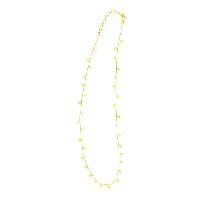 14K Yellow Gold Necklace with Dangling Stars by Bids.com