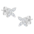 14K White Gold 1/2 Cttw Marquise Diamond 8 Stone Floral Leaf Stud Earrings (H-I Color, SI1-SI2 Clarity) by Bids.com