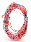 2PK Tiny Lites Battery Operated Indoor Silver Wire LED Light String, Red, 6-Feet by Vanessa Jane
