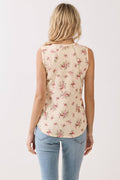 Floral Ribbed Tank Top by Boutique 23