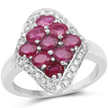 2.12 Carat Genuine Glass Filled Ruby & White Zircon .925 Sterling Silver Ring by Bids.com