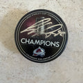 Gabriel Landeskog Signed 2022 Stanley Cup Champs Puck Fanatics Auth by Price Is Right Miami