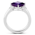2.55 Carat Genuine Amethyst and White Topaz .925 Sterling Silver Ring by Bids.com