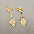 0.57 Carat Genuine Ethiopian Opal and White Diamond 14K Yellow Gold Earrings by Bids.com
