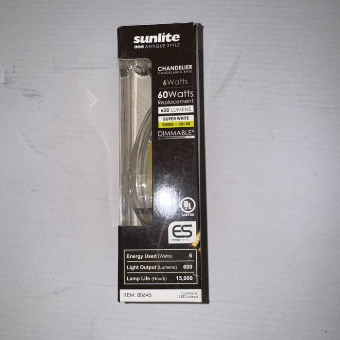 Sunlite Chandelier 6 Watt Item Num.80645 Antique Style 600 Lumens Bulb by Price Is Right Miami