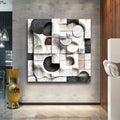 Abstract Black & White Wall Sculpture Wall Art by Tailored Canvases
