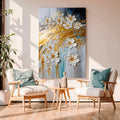Abstract Gold Floral Wall Art by Tailored Canvases