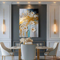 Abstract Gold Floral Wall Art by Tailored Canvases