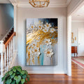 Abstract Gold Floral Wall Art by Tailored Canvases