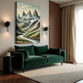 Abstract Mountain and River Landscape Wall Art II by Tailored Canvases