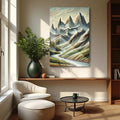 Abstract Mountain and River Landscape Wall Art II by Tailored Canvases