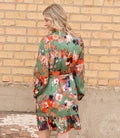 Abstract Ruffled Drawstring High Waist Mini Dress by Boutique 23