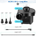 AC DC12V Electric Air Pump Inflator with 3 Nozzle by DailySale