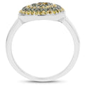 0.39 Carat Genuine Green Diamond and Yellow Diamond .925 Sterling Silver Ring by Bids.com