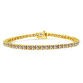 14K Yellow Gold Plated .925 Sterling Silver 8.0 Cttw Diamond Classic Link Tennis Bracelet (K-L Color, I2-I3 Clarity) - 7-1/4" by Bids.com