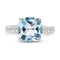 4.62 Carat Genuine Blue Topaz and White Topaz .925 Sterling Silver Ring by Bids.com