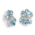 10.26 Carat Genuine Blue Topaz & White Topaz .925 Sterling Silver Earrings by Bids.com