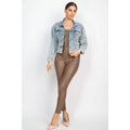 Accented Rhinestones Pocketed Denim Jacket by DailySale