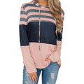 Actloe Women Long Sleeve Striped Color Block Casual Hoodies by DailySale