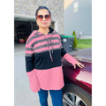 Actloe Women Long Sleeve Striped Color Block Casual Hoodies by DailySale