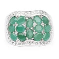 2.20 Carat Genuine Emerald & White Topaz .925 Sterling Silver Ring by Bids.com