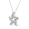 .925 Sterling Silver Prong-Set Diamond Accent Starfish 18" Pendant Necklace (I-J Color, I1-I2 Clarity) by Bids.com