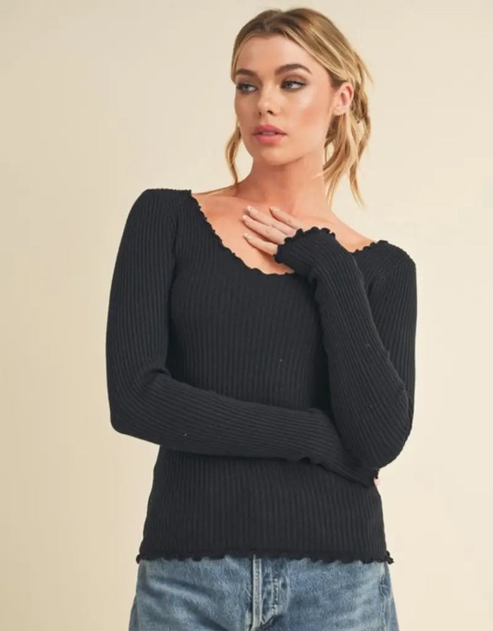 Adalie Knit Sweater - Black by Boutique 23