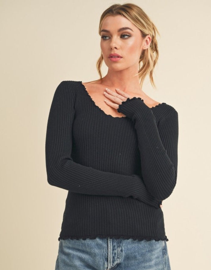 Adalie Knit Sweater - Black by Boutique 23