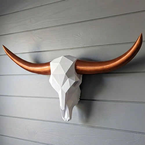 ADG42 Low-Poly Large Steer Skull and Horns | Wall Decor by Active Doodie Gear­®