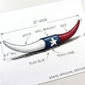 ADG42 Texas Flag Steer Horns Themed Decor by Active Doodie Gear­®