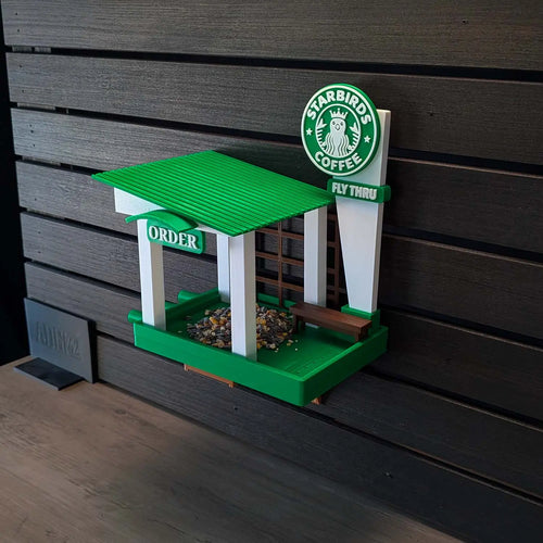 ADG42 The Starbirds Parody Coffee Shop Bird Feeder by Active Doodie Gear­®