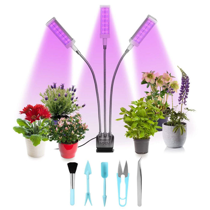 Adjustable 3-Head Grow Lights for Indoor Plants with Timer by DailySale