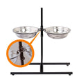 Adjustable Metal Pet Dog Feeder Bowls Elevated Stainless Steel Double Bowl Dish by DailySale