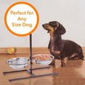 Adjustable Metal Pet Dog Feeder Bowls Elevated Stainless Steel Double Bowl Dish by DailySale