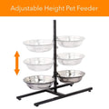 Adjustable Metal Pet Dog Feeder Bowls Elevated Stainless Steel Double Bowl Dish by DailySale
