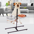 Adjustable Metal Pet Dog Feeder Bowls Elevated Stainless Steel Double Bowl Dish by DailySale