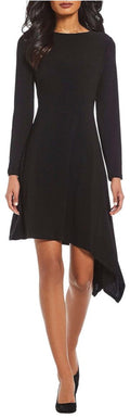 Adrianna Papell Long Sleeve Matte Jersey Dress with Asymmetrical Hemline, SZ 20W by Vanessa Jane
