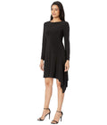 Adrianna Papell Long Sleeve Matte Jersey Dress with Asymmetrical Hemline, SZ 20W by Vanessa Jane
